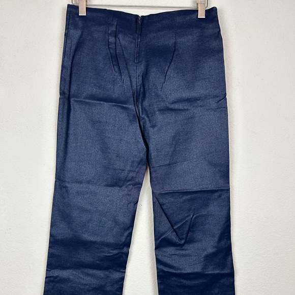 KriziA d. Glitter Dot Cropped Straight Leg Dark Wash Blue Pants - Picture 4 of 8